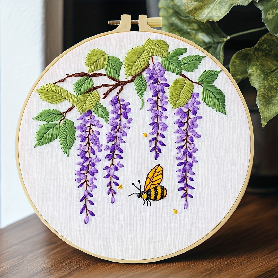 Purple Flower Vine and Bee
