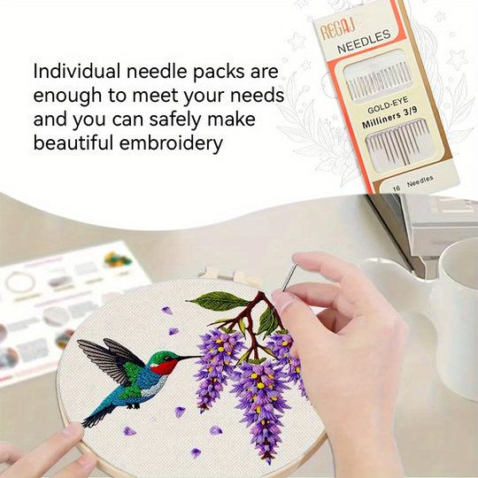 Hummingbird And Purple Flowers