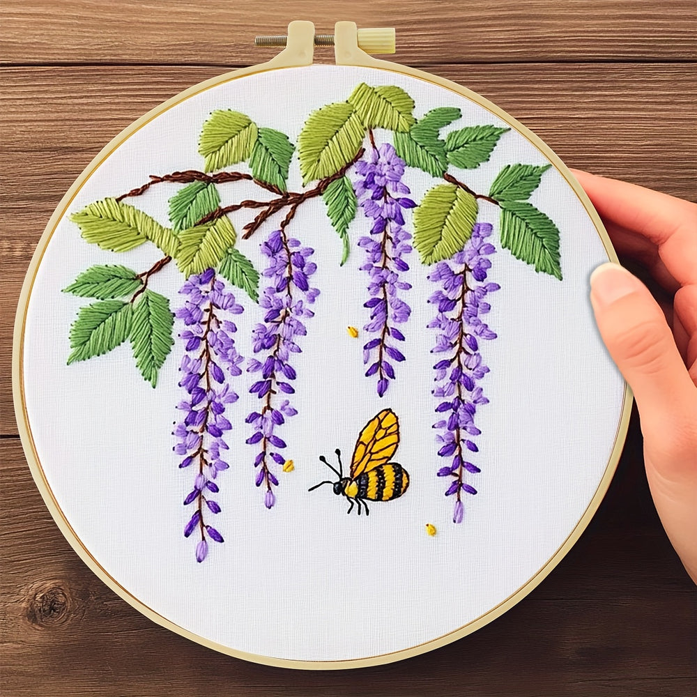 Purple Flower Vine and Bee