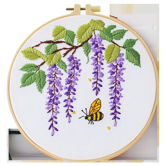 Purple Flower Vine and Bee