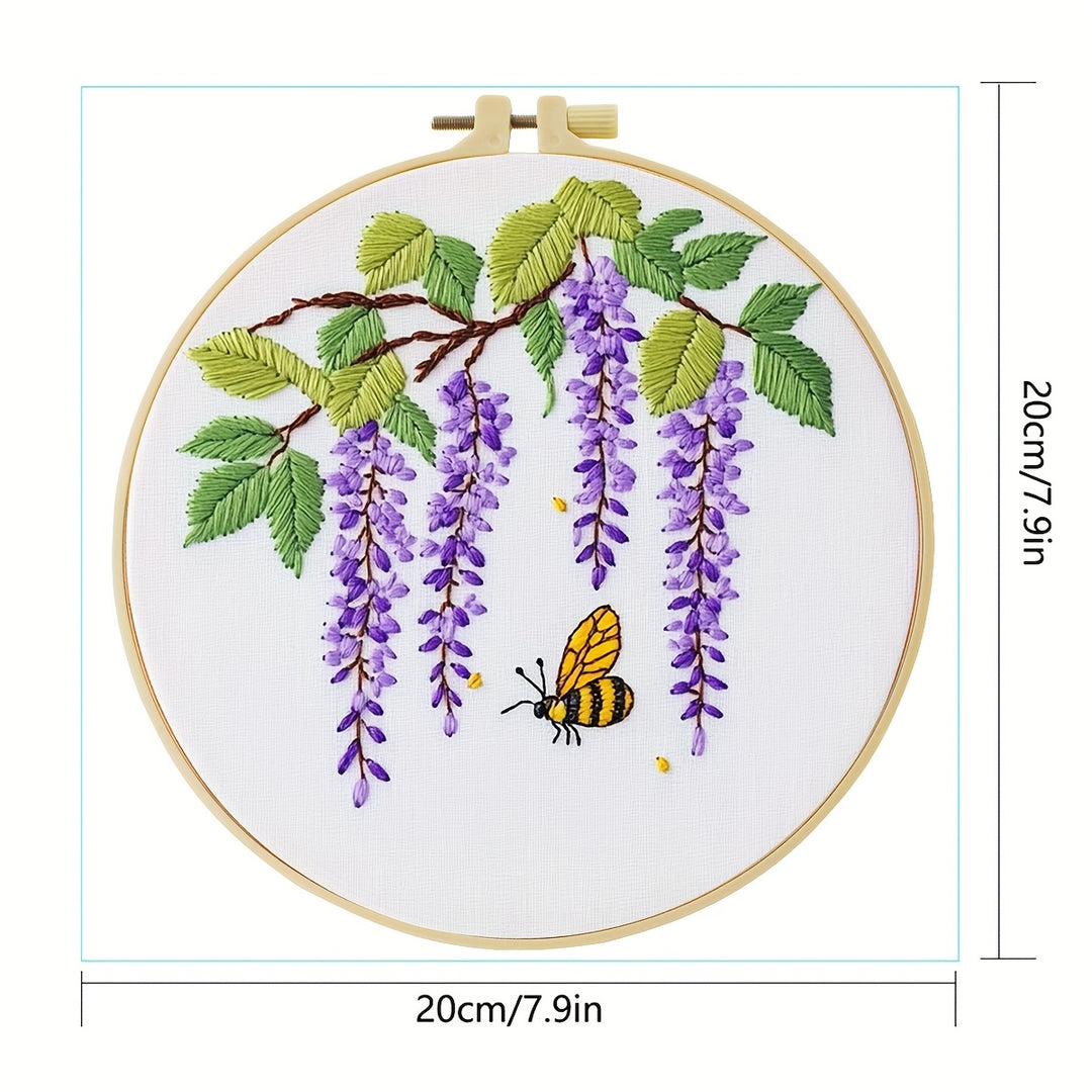 Purple Flower Vine and Bee