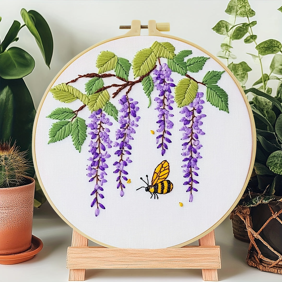 Purple Flower Vine and Bee