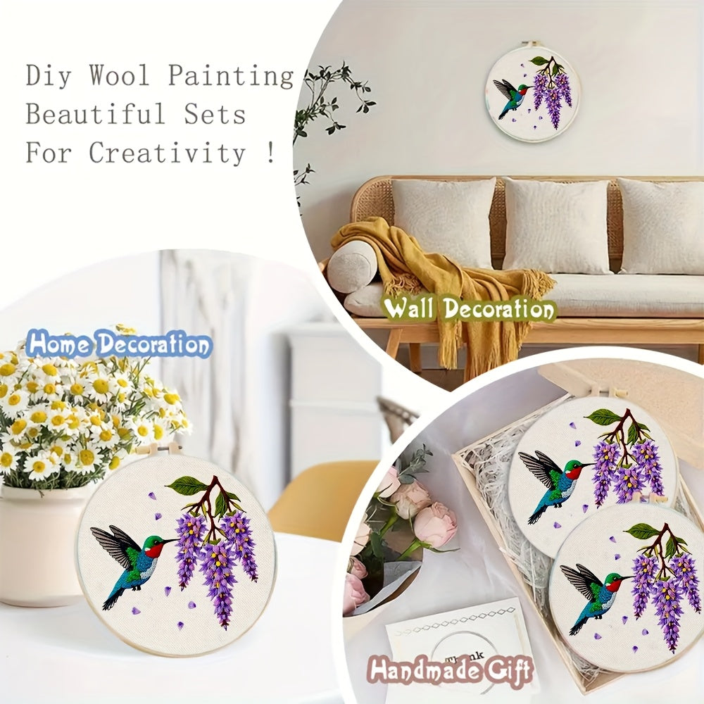 Hummingbird And Purple Flowers